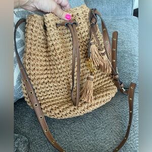 Ralph Lauren Natural Straw Janice Bag Never Worn